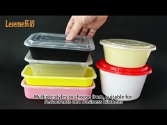 Rectangular 1000ml Microwavable Disposable PP Food Container with Lid