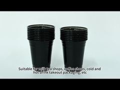 Custom Logo Printed Transparent 	PET Plastic Cups Black For Drinking Coffee