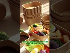 750/1000/1500/2000ml Disposable Paper Food Containers With High Dome Lid