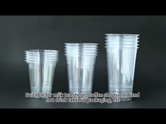 Custom Logo Printed Transparent PET Plastic Cups For Drinking Coffee