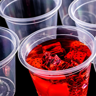 12oz Round Custom Clear Disposable Cups Plastic Water Cups For Takeaway