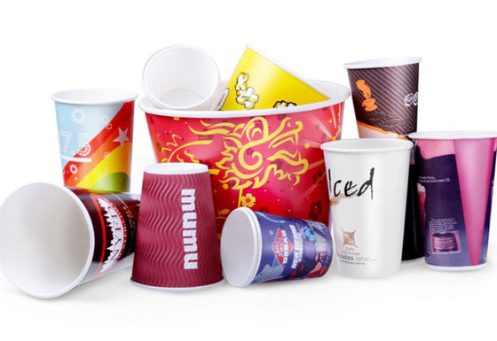 Biodegradable Single Wall Paper Cups For Takeaway Hot Cold Drinks