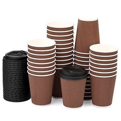 Professional 80mm Diameter Ripple Wall Paper Cups Waterproof With OEM ODM Service