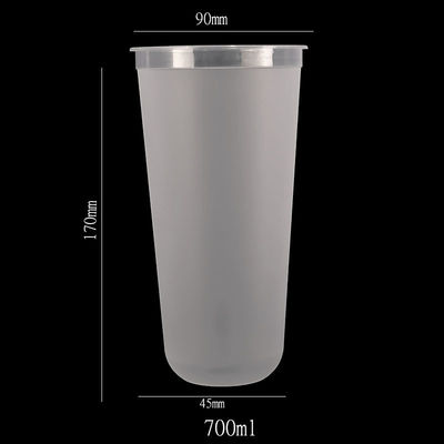 Takeaway Frosted Clear Cups With Lids Plastic Dessert Cups Cold Drink