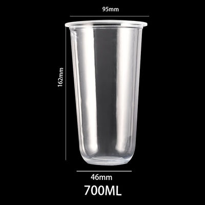 OEM U Shaped Plastic Cups With Lids For Tea Coffee Wine Juice Beverages