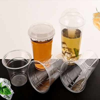 Transparent Food Grade Clear Plastic Pet Cups 16 Oz Plastic Drinking Cups