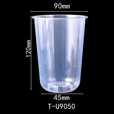 Disposable Custom Logo U Shaped Plastic Cups 380ml 500ml 700ml Sizes