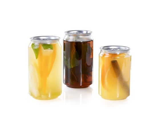 Lightweight PET Plastic Beverage Bottles 200ml With Pull Tab For Juice Soda Water