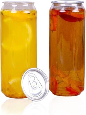 Customized 200ml 700ml Clear PET Food Grade Bottles With Easy Open Ring For Snacks Drinks
