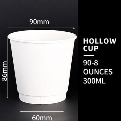Food Grade PE Coating Double Wall Paper Cups For Hot Drinks Christmas Parties