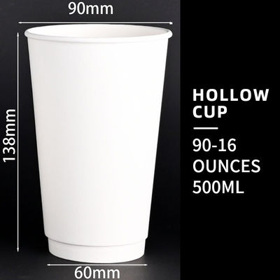 Food Grade PE Coating Double Wall Paper Cups For Hot Drinks Christmas Parties