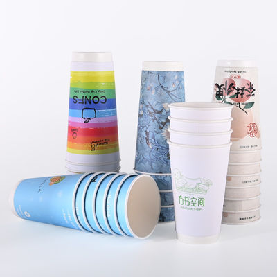 Biodegradable Double Wall Compostable Coffee Cups 500ml Waterproof