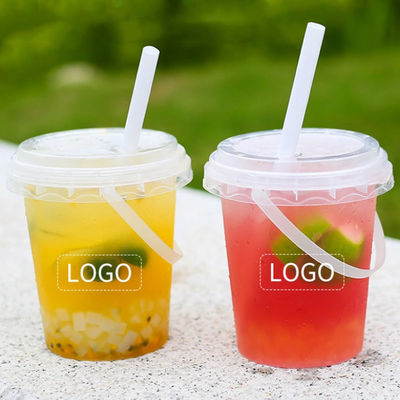 12 Unzen Pp-Tasse klaren Plastikbechern Fruchtjoghurt Salat Eimer Tasse