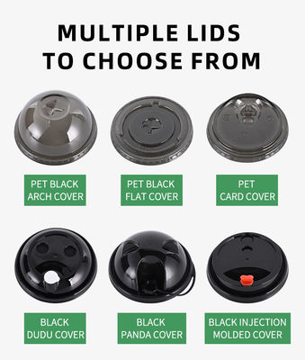 Portable Black Printed Pet Cups 20 Oz Pet Cup For Tea Drinks Milk