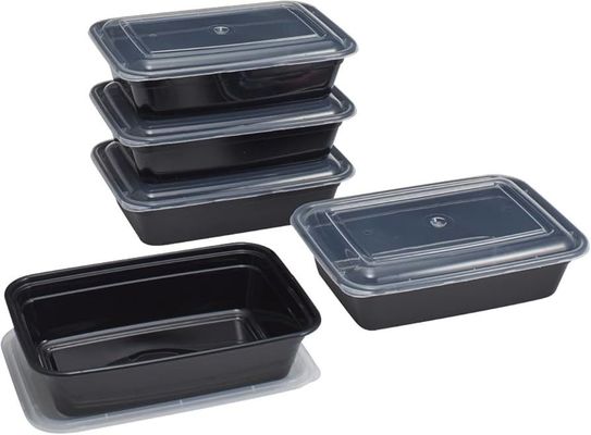 PP Disposable Food Container With Lid Stackable Take Out Box Microwave