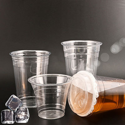 Clear Round PET Plastic Cups For Beverages Juices Food Beers Bubble Tea