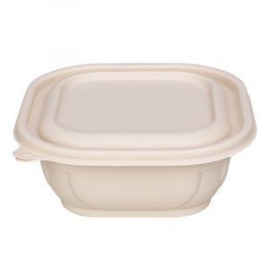 Natural Eco Friendly Biodegradable Packaging With Lid For Takeaway Food Packaging