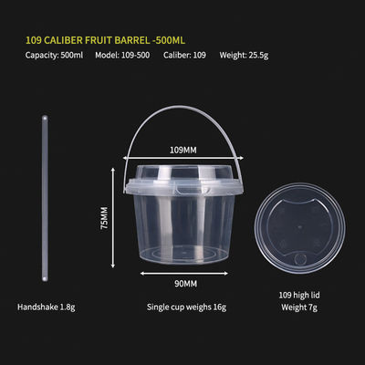 Take Out Disposable Eco Friendly Plastic Fruit Bucket Cups 5000pcs For Customized