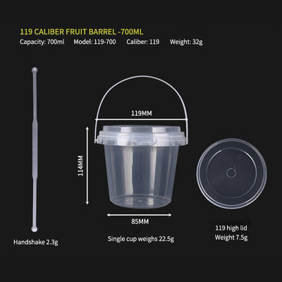 Take Out Disposable Eco Friendly Plastic Fruit Bucket Cups 5000pcs For Customized