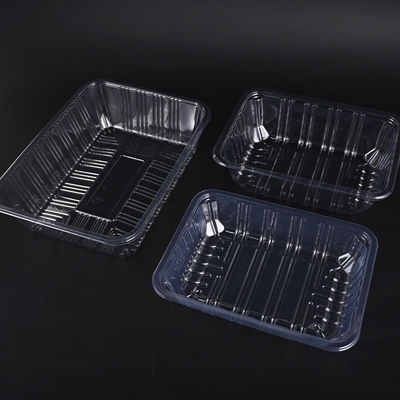 Clear Disposable Plastic Food Containers Hinged Lid Box For Cake Pastries