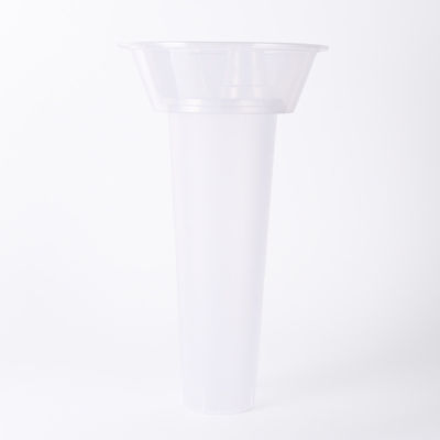 2 In 1 90mm Diameter PP Plastic Cups With Snack Tray OEM ODM Service 5000pcs