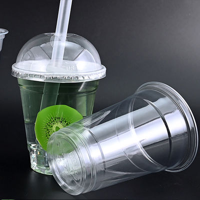Ein guter Preis. Tragbare praktische 12 Oz Pet Becher 24 Oz Pet Plastikbecher mit Stroh 90mm Design Online