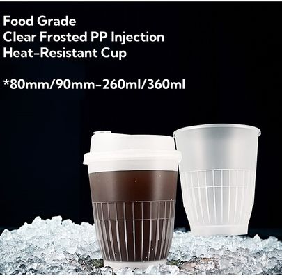 Heat Resistant Milk Tea PP Plastic Cups 80mm 90mm Diameter Durable