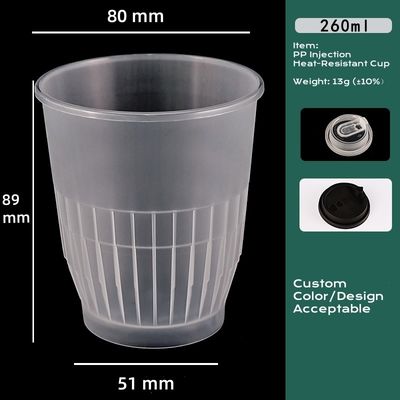 Heat Resistant Milk Tea PP Plastic Cups 80mm 90mm Diameter Durable