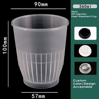 Heat Resistant Milk Tea PP Plastic Cups 80mm 90mm Diameter Durable