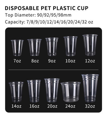 Disposable 20oz Clear Cups Pet Drinking Cup For Party Cold Cola Packaging Takeaway