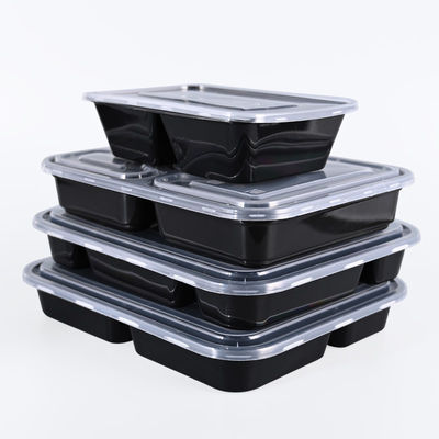 2 Compartment Disposable Plastic Food Containers Disposable PP Lunch Box Microwave