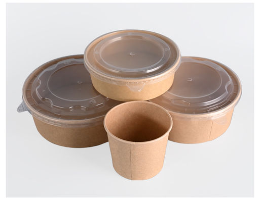 Rigid Salad Disposable Paper Food Packaging Kraft Paper Bowls For Safe Storage