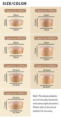 Round Thick Disposable Paper Food Containers For Food WaterProof