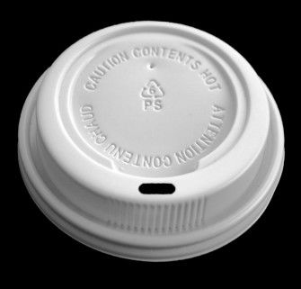 Disposable Eco Friendly Paper Cup Lids PS For Paper Coffee 74mm