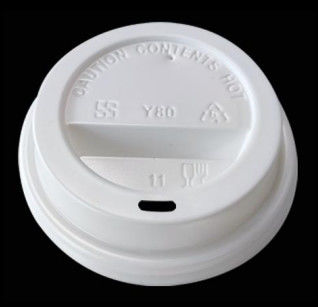 Disposable Eco Friendly Paper Cup Lids PS For Paper Coffee 74mm