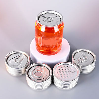 Eco Friendly 330ml Clear PET Beverage Containers With Pull Ring Cap For Juices Tea