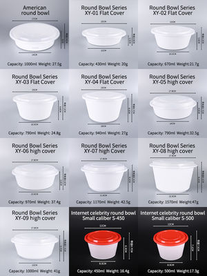 Round 16oz Microwave Safe Disposable PP Soup Container with Lid for Takeout
