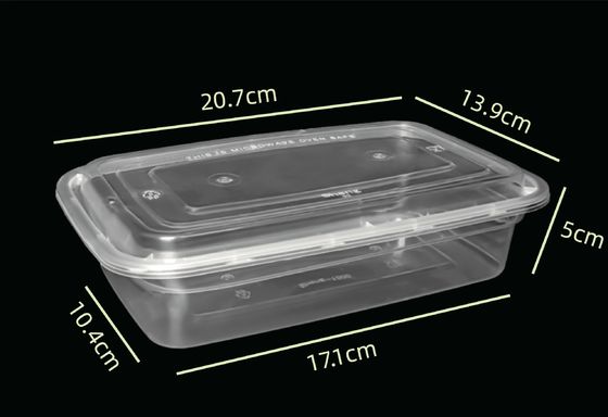 Un buon prezzo. Contenitore per il cibo per la preparazione del pasto in PP rettangolare da 28 oz con cassaforte a microonde a coperchio in linea