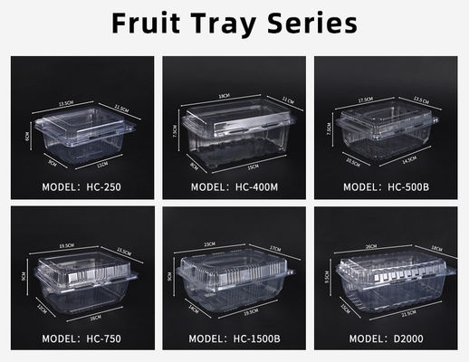 Clear Disposable Plastic Food Containers Hinged Lid Box For Cake Pastries