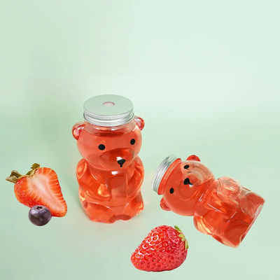Hot-Selling 500ml Creative Bear Panda Shaped Plastic Drinks Container Milk Tea PET Juice Beverages Candy Bottle With Screw Cap