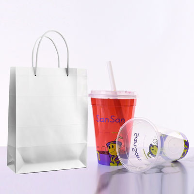 Logo Custom Food Grade Plastic 1000ML 34 OZ Disposable Hard PP 119mm Caliber Ln-mold Labeling Bubble Milk Tea Cup with Lid