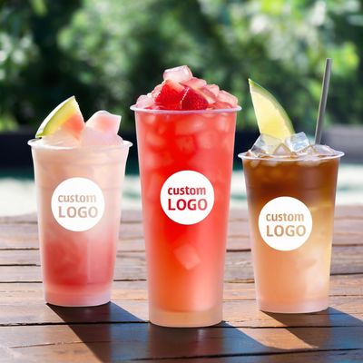Wholesale Custom Logo Pp 90Mm Boba Bubble Milk Tea Cup Disposable 500Ml 700Ml Capacity Plastic Hard Pp Drink Cup for Soda