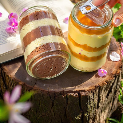 Wholesale Custom Logo Disposable Food Grade PET Canned Plastic Jars with Easy Open Lid Dessert and Cake Juice Cans for Beverage