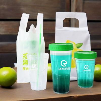 New Anti-scald Design Clear PP Plastic Cups with Lids Disposable Drinking Cups for Hot Drinks Hot Coffee Milk Jujube Tea