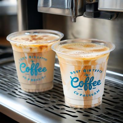 Customized PET Material 12-ounce U-shaped Coffee Cups Clear Disposable Boba Milktea Bubble Tea Plastic Cup with Lids