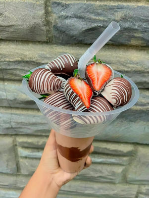 New Function 2 in 1 PP Snack and Drink Cup Disposable Plastic Cup with Snack Bowl on Top for Hot Pot Milk Tea Ice Snacks