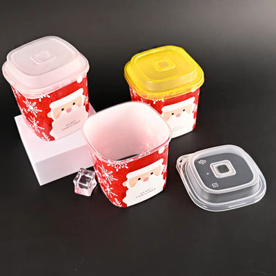 Custom Ice Cream Fruit Yogurt Smoothie Plastic Cup Mini Disposable Dessert Bucket Cups PET U Shaped Clear Parfait Cups with Lids