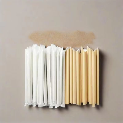 Wholesale Eco-Friendly 6mm*197 210 230 240mm Biodegradable Kraft Paper Straw Disposable Drinking Straw Wrapped Natural Material