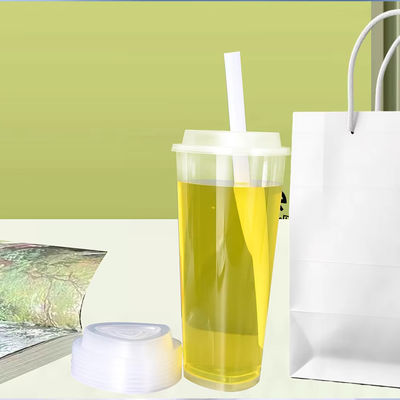 Fashion New Triangle Shaped Disposable Clear 500ml 700ml PP Cold Drink Bubble Milk Tea Boba Disposable Plastic Cups with Logo