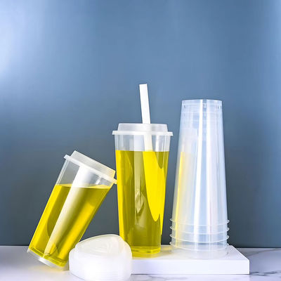 Fashion New Triangle Shaped Disposable Clear 500ml 700ml PP Cold Drink Bubble Milk Tea Boba Disposable Plastic Cups with Logo